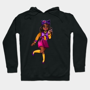 Cute African American girl cartoon, anime - gamer girls Hoodie